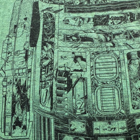 Star Wars R2-D2 Movie Scenes Graphic Print T Shirt Unisex Small Green Fifth Sun - Picture 6 of 10